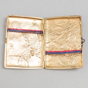 A parcel gilt samorodok Russian cigarettcase 1908-17, by unknown master.