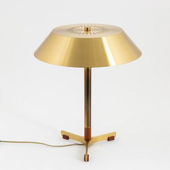 Jo Hammerborg, a brass and teak table lamp, 'President', Denmark, Fog & Mørup, 1960s.