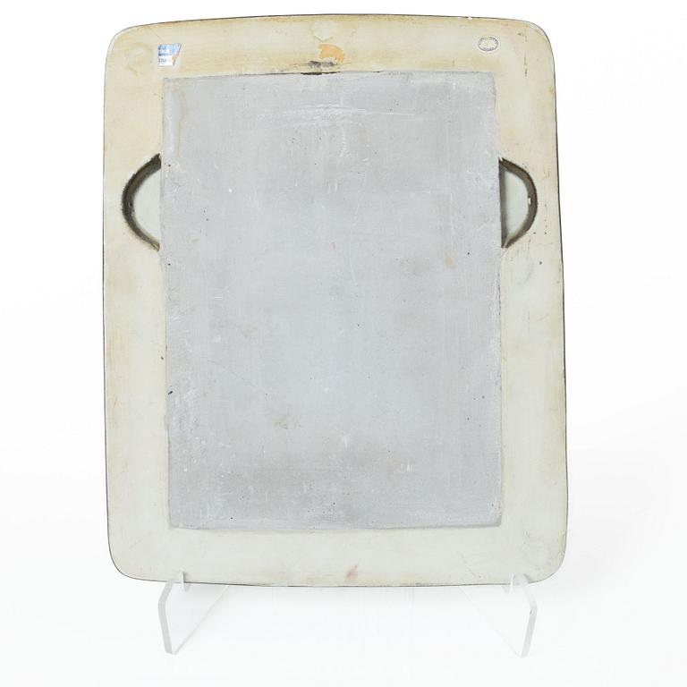 Lisa Larson, a stoneware mirror, wall relief and ashtray,  Gustavsberg.