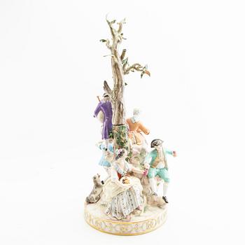Michel Victor Acier, efter, figurgrupp, Meissen  1800-tal porslin.