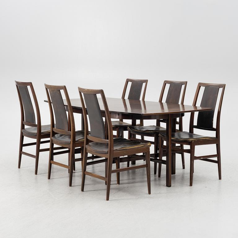 David Rosén, dining table with 6 chairs, "Triva-diné", Nordiska Kompaniet's workshops, Nyköping.