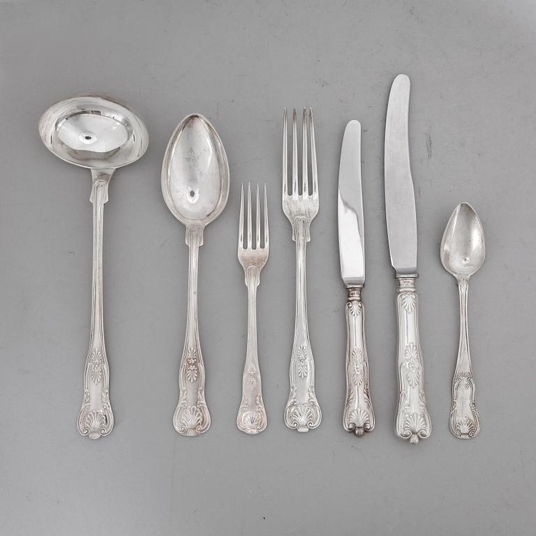 BESTICKDELAR, 22 delar, silver, bla C. G. Hallberg, Stockholm 1956. Total vikt ca 1043 gram.