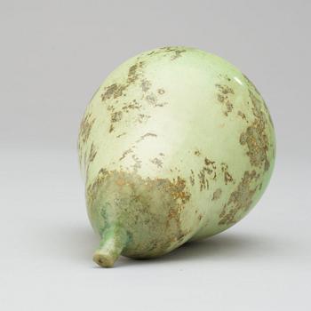 A Hans Hedberg faience sculpture of a pear, Biot, France.