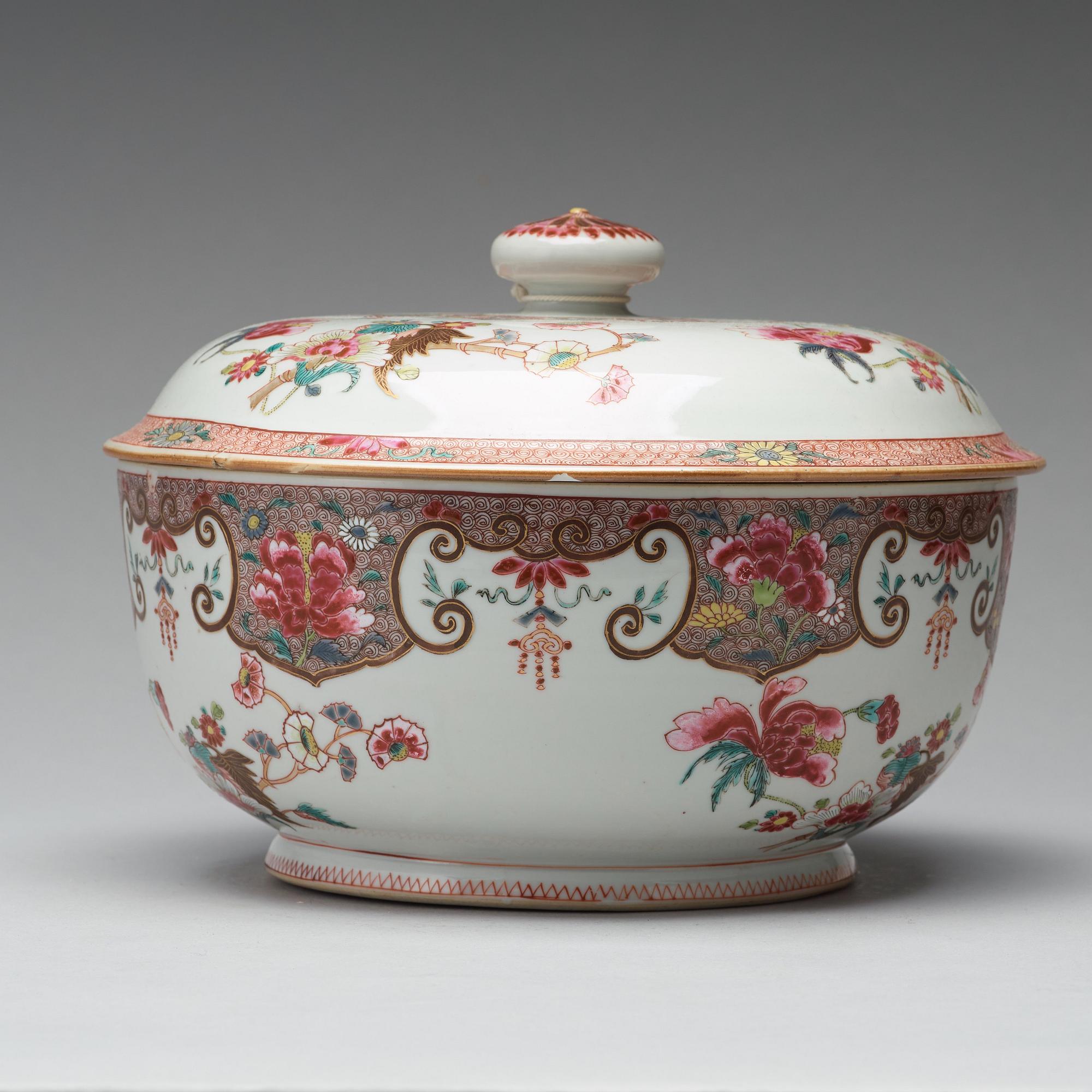 A famille rose tureen with cover, Qing dynasty, Yongzheng (1723-35).