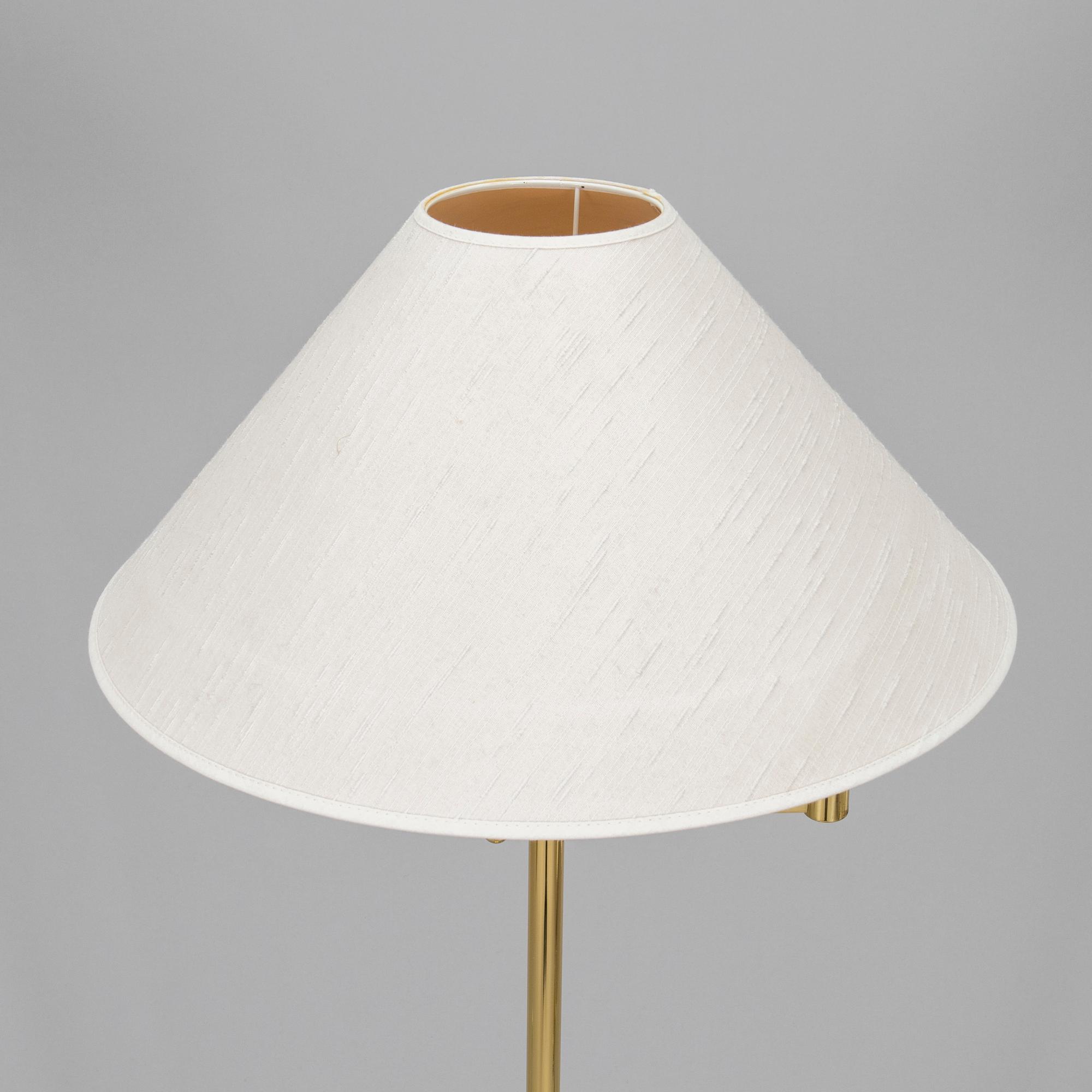 A 1970s/80s brass floor lamp, wall lamp and table lamp for Hövik verk.