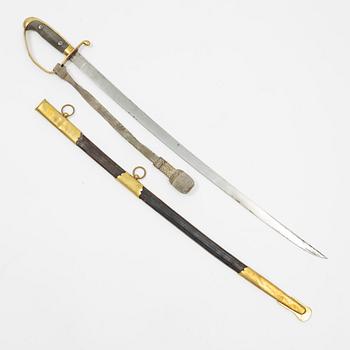 A Swedish police' sabre with scabbard, from around the year 1900.