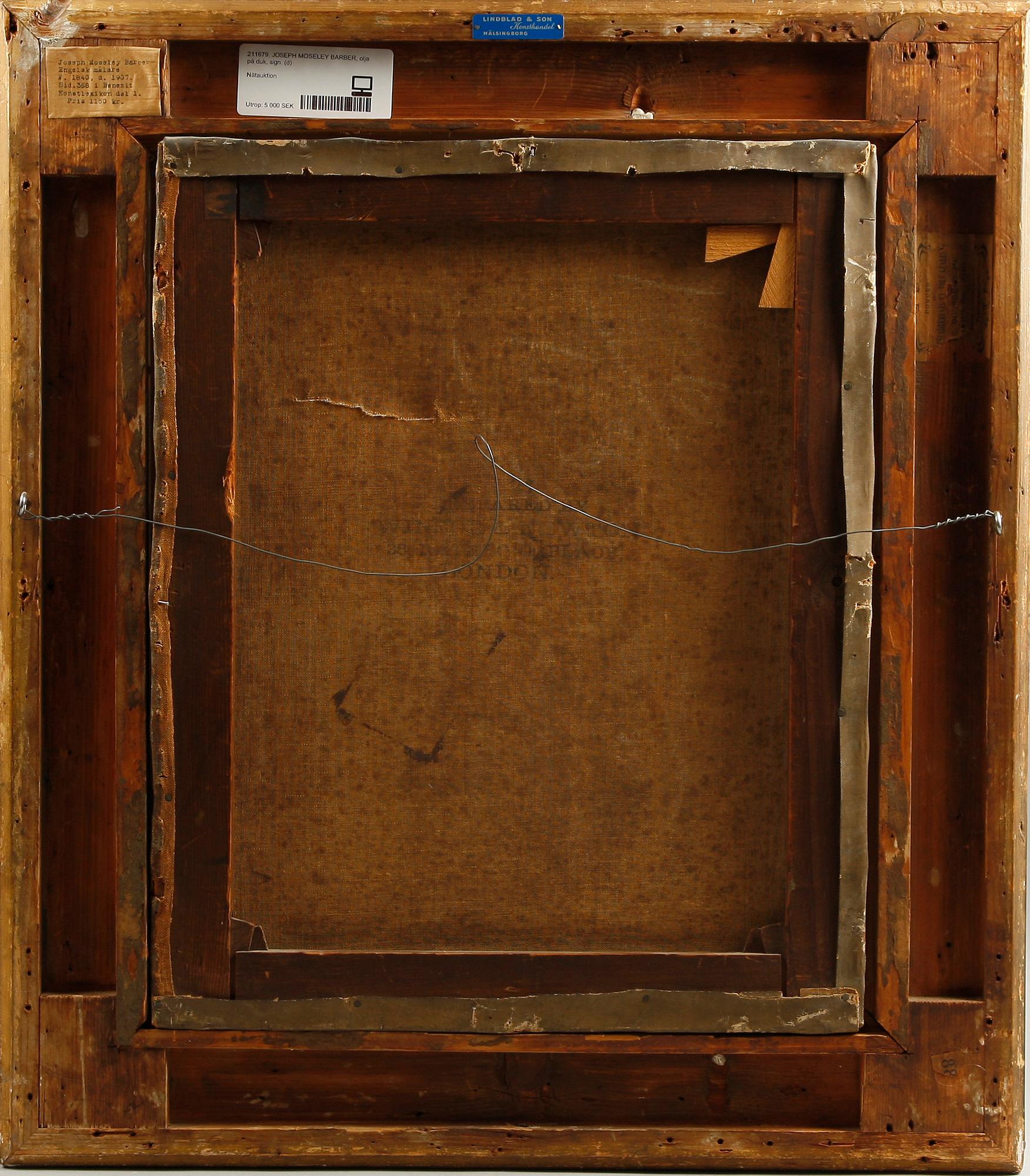 JOSEPH MOSELEY BARBER, olja på duk, sign.