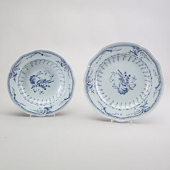 A set of 7+2 plates "Rehnska mönstret" Rörstrand numbered.