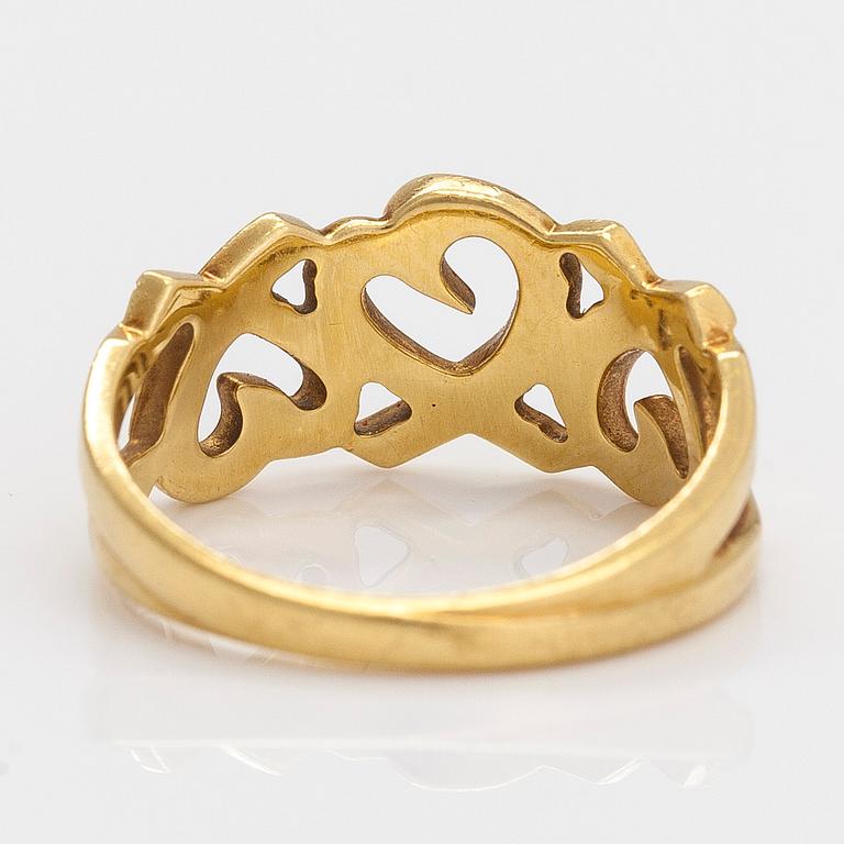 Tiffany & Co, Paloma Picasso, ring, "Loving Heart", guld 18 K.