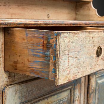 A provincial Gustavian painted pine sideboard, early 19th Century.