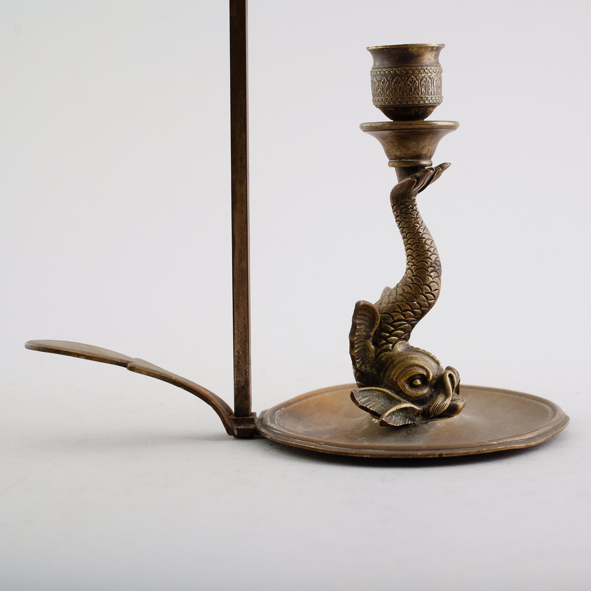 LJUSSTAKE, mässing, empirestil, 1800-/1900-tal.