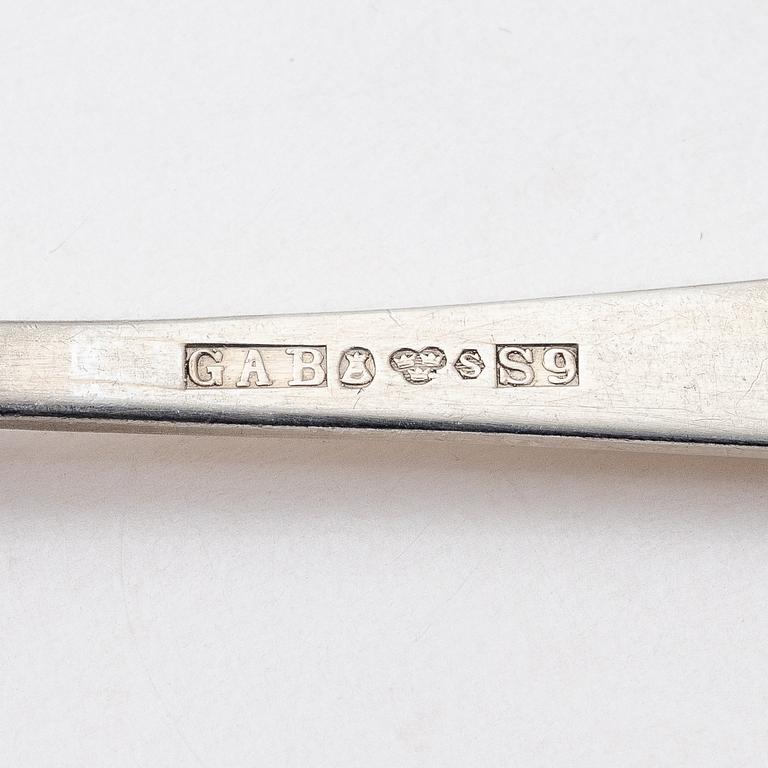 Jacob Ängman, a 62-piece Swedish silver cutlery set, model 'Rosenholm', mark of GAB, including Stockholm 1967.