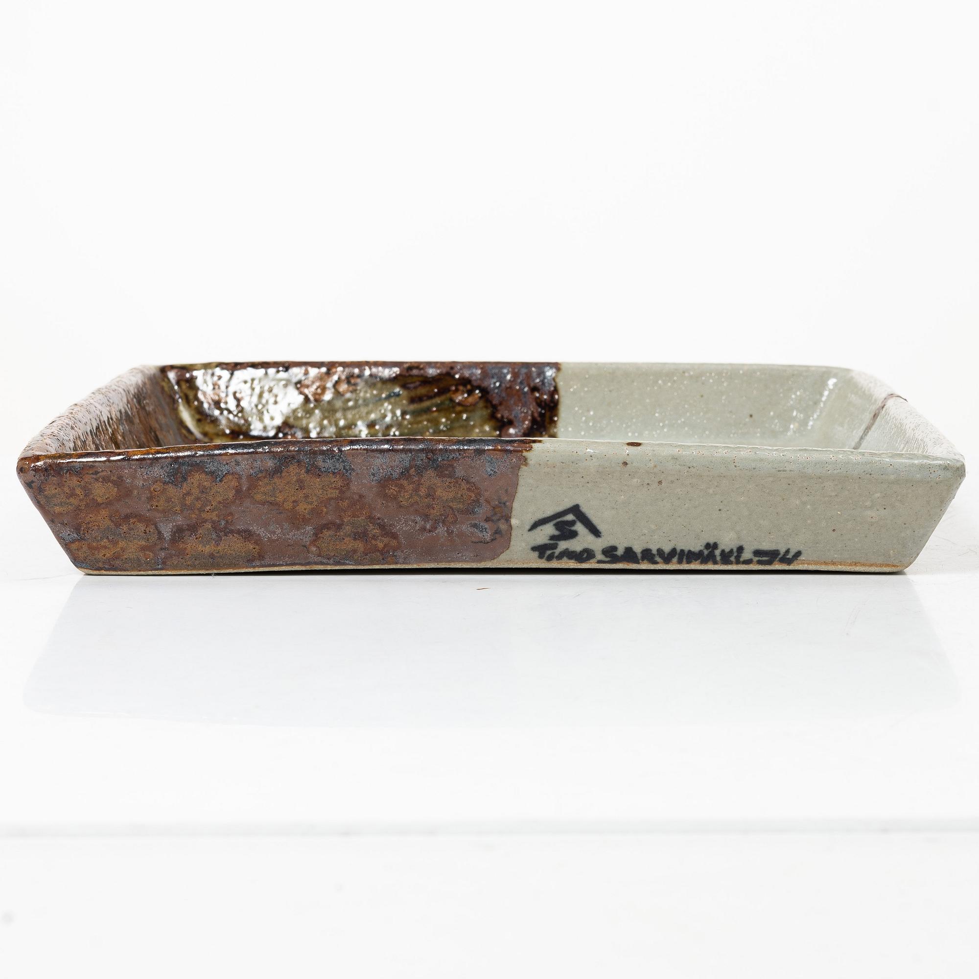 Timo Sarvimäki, a stoneware tray, Designhuset, Sweden, 1974.