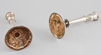 LJUSSTAKAR, ett par, silver, Carl-Petter Lampa, Stockholm 1837.