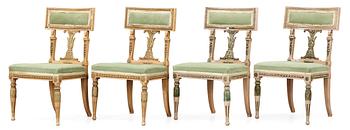 473. Four late Gustavian circa 1800 chairs.