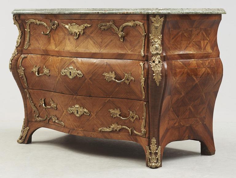 A Swedish Rococo commode dated 1762 by C. Linning, master 1744.