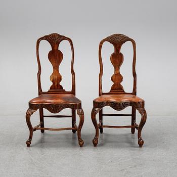 Stolar, 9 st, snarlika, engelska, 1700-talets första hälft.
