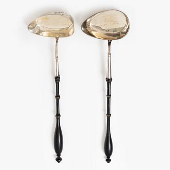 Soup ladles, 2 pcs, silver, Sweden mid-19th century.