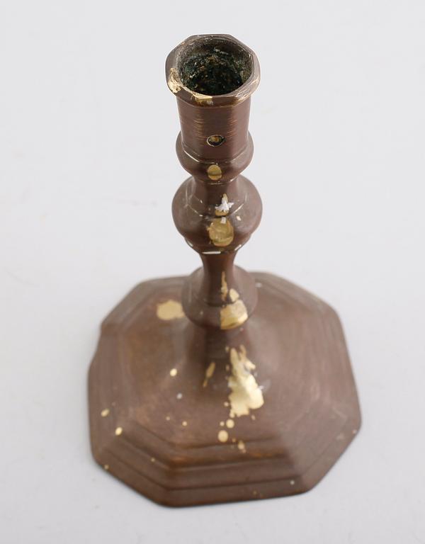 LJUSSTAKE, mässing, 1700-tal.