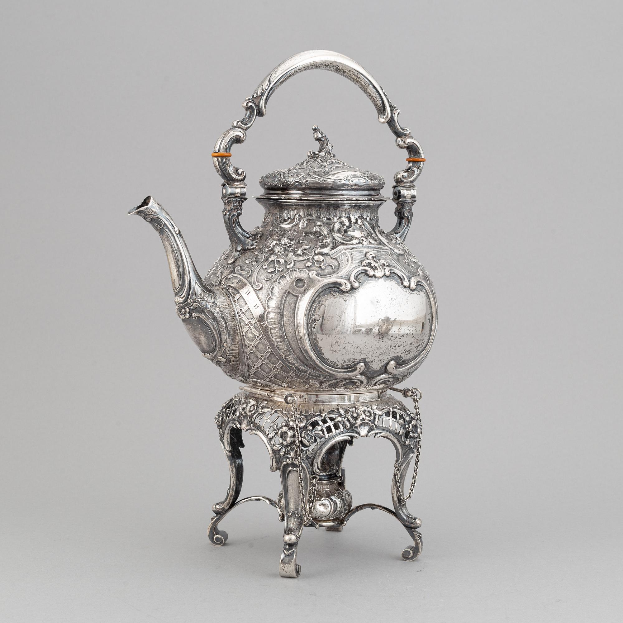 A German rococo style silver tea- and coffee service.