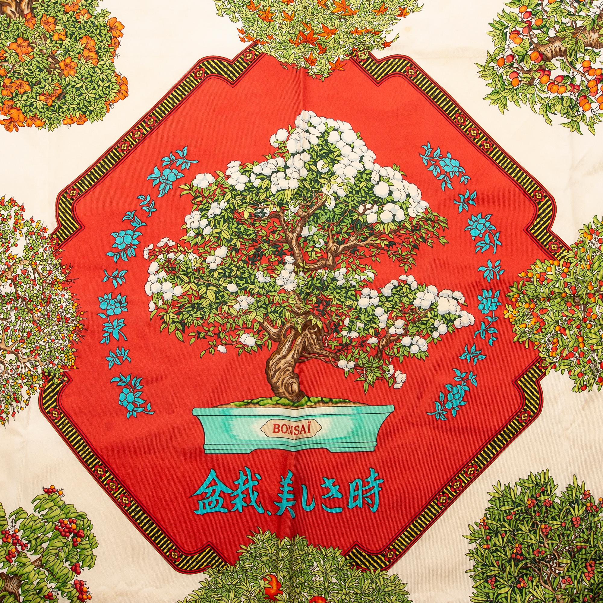Hermès, scarf, "The Beautiful Days of Bonsai".