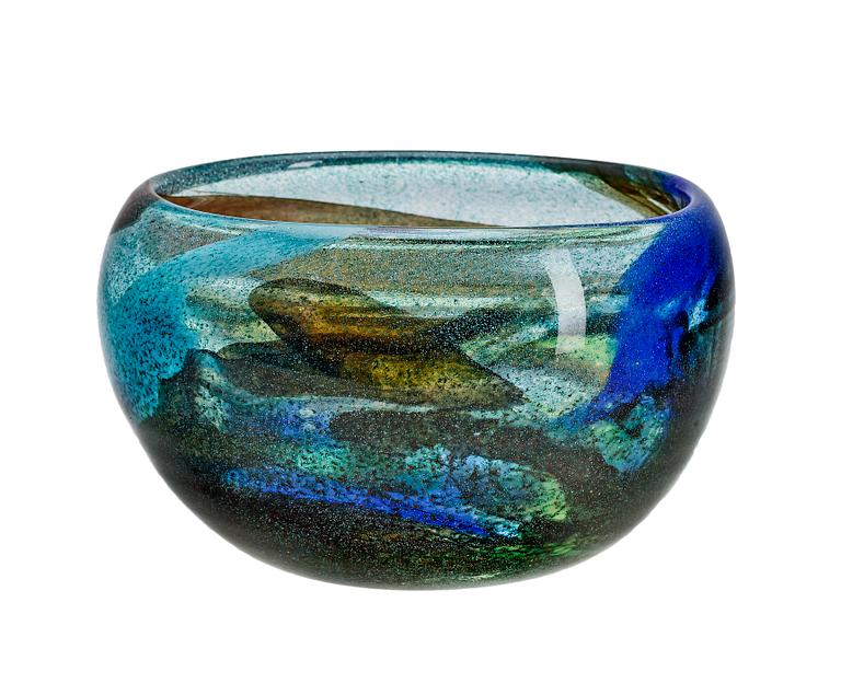 SKÅL, glas, etikettmärkt o sign Johansfors, Bengt Orup, 1960-tal.