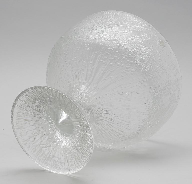 SKÅL PÅ FOT, glas, troligen Finland, 1900-talets andra hälft.