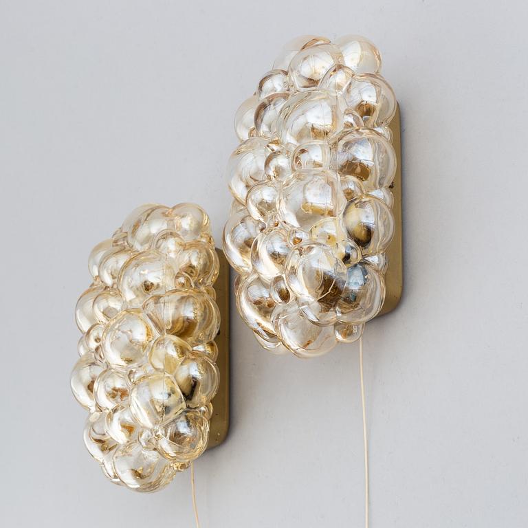 Helena Tynell, a pair of glass wall lights, Glashütte Limburg, Germany.