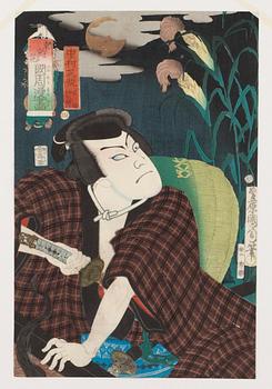 884. Toyohara Kunichika, Samuraj i månsken.