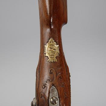 A German re-converted flintlock gun, first half of the 18th Century.