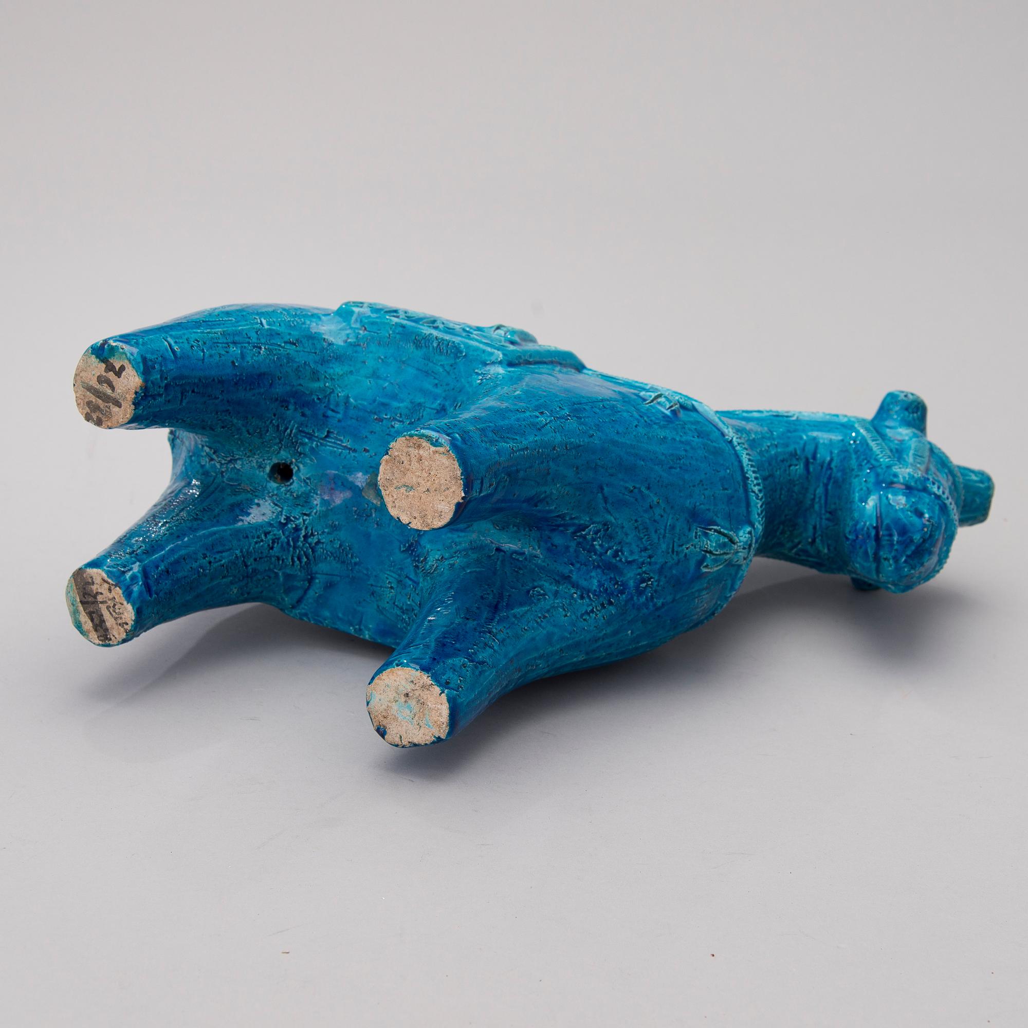 A ceramic Cat from the Rimini blu series by Bitossi, Italy 1960s.