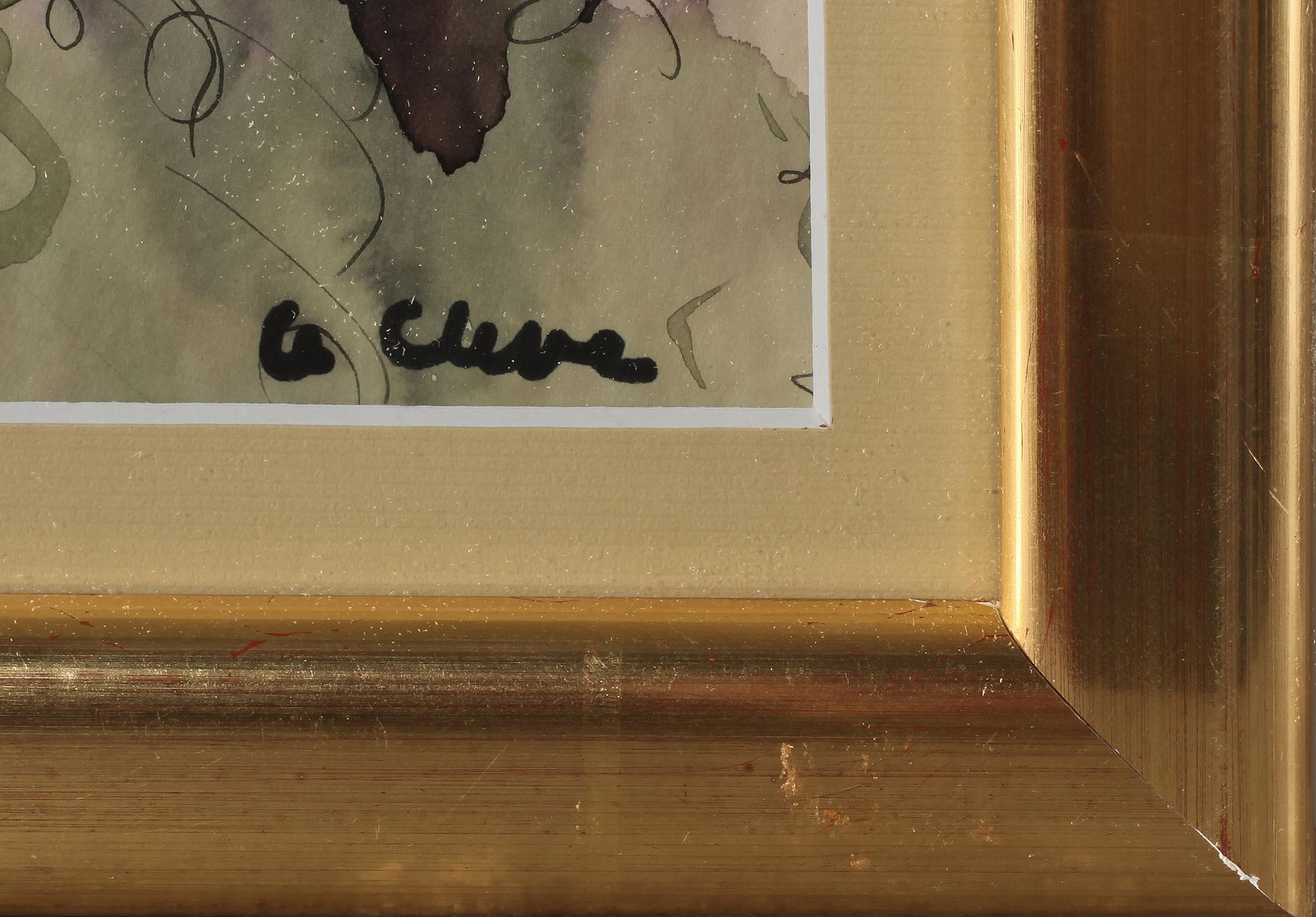 AGNES CLEVE, akvarell, signerad.