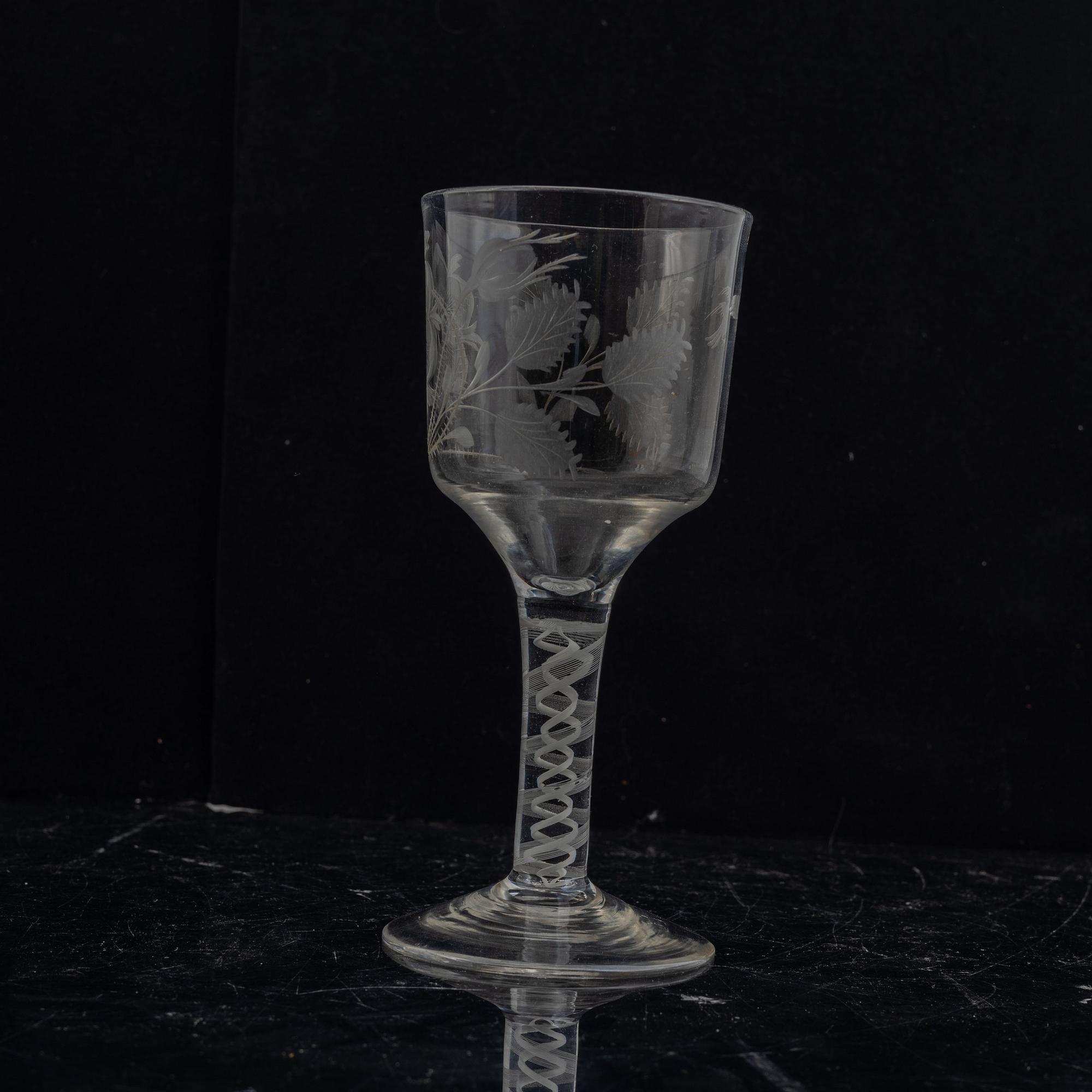 An Anglo-Irish 18th century wine glass.