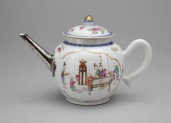 TEKANNA,  porslin/silver,  Qianlong, Kina,  1700-tal.