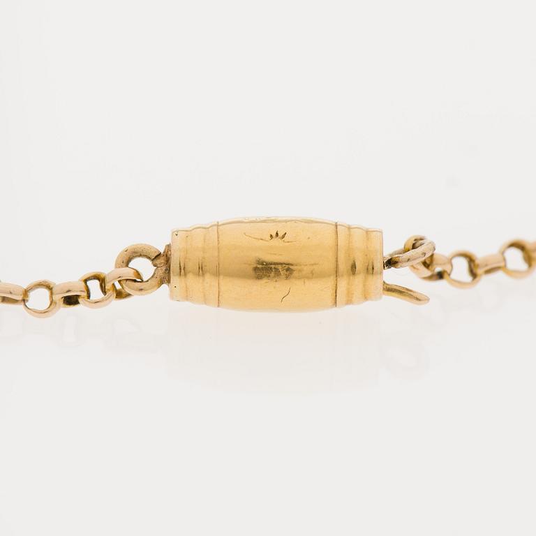 GULDKEDJA, 18K guld, Gustaf Adolf Wichman Helsingfors 1839. Handtillverkad. Vikt 18 g.