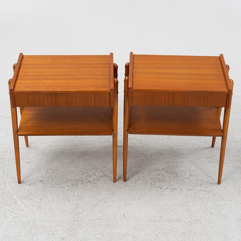 Sängbord ett par, Carlströms & Co, Möbelfabrik, Bjärnum, 1950/60-tal.