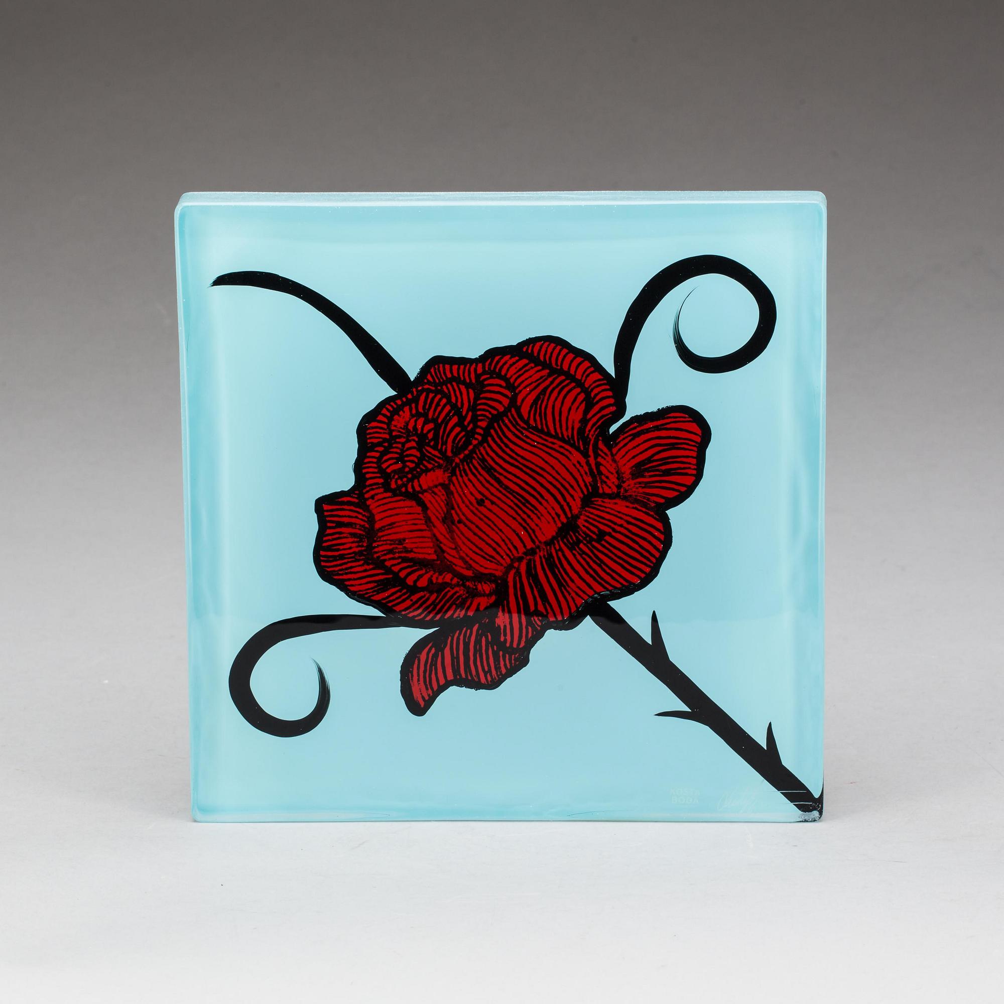 SKULPTUR, glas, Ludvig Löfgren, Kosta Boda, signerad.