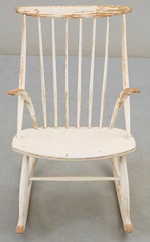 GUNGSTOL, "Gyngestol Nr. 3", Illum Wikkelsö, för N Eilersen, etikettmärkt. Modellen formgiven 1958.