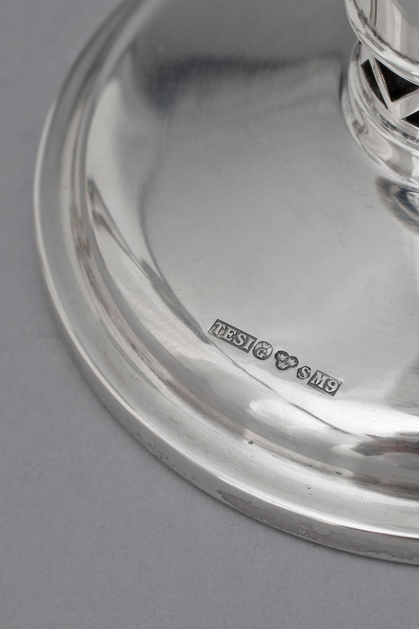 LJUSSTAKAR, 4 st, silver, bland annat Tenn och Silver, Västra Frölunda, 1969.