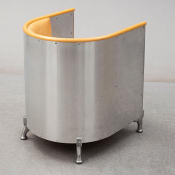 MATS THESELIUS, fåtölj, "Aluminium", Källemo, formgiven 1990.