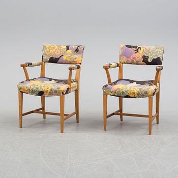 A Josef Frank pair of mahogany armchairs for Svenskt Tenn, model 695.