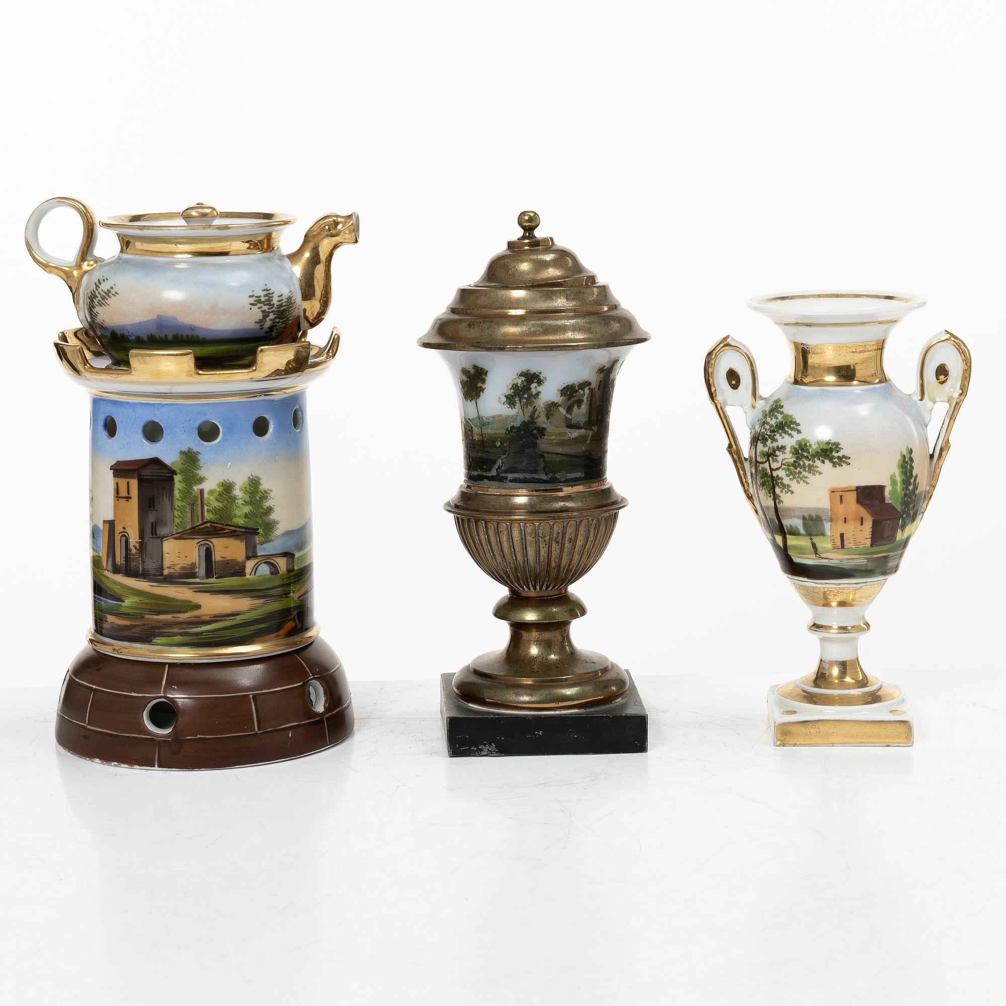Service, 23 pieces, porcelain, Empire, first half of the 19th century.