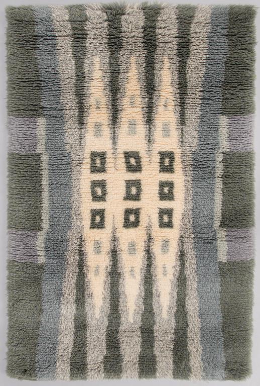 HULDA POTILA, a Finnish long pile rug for Ryijypalvelu. Circa 165x106 cm.