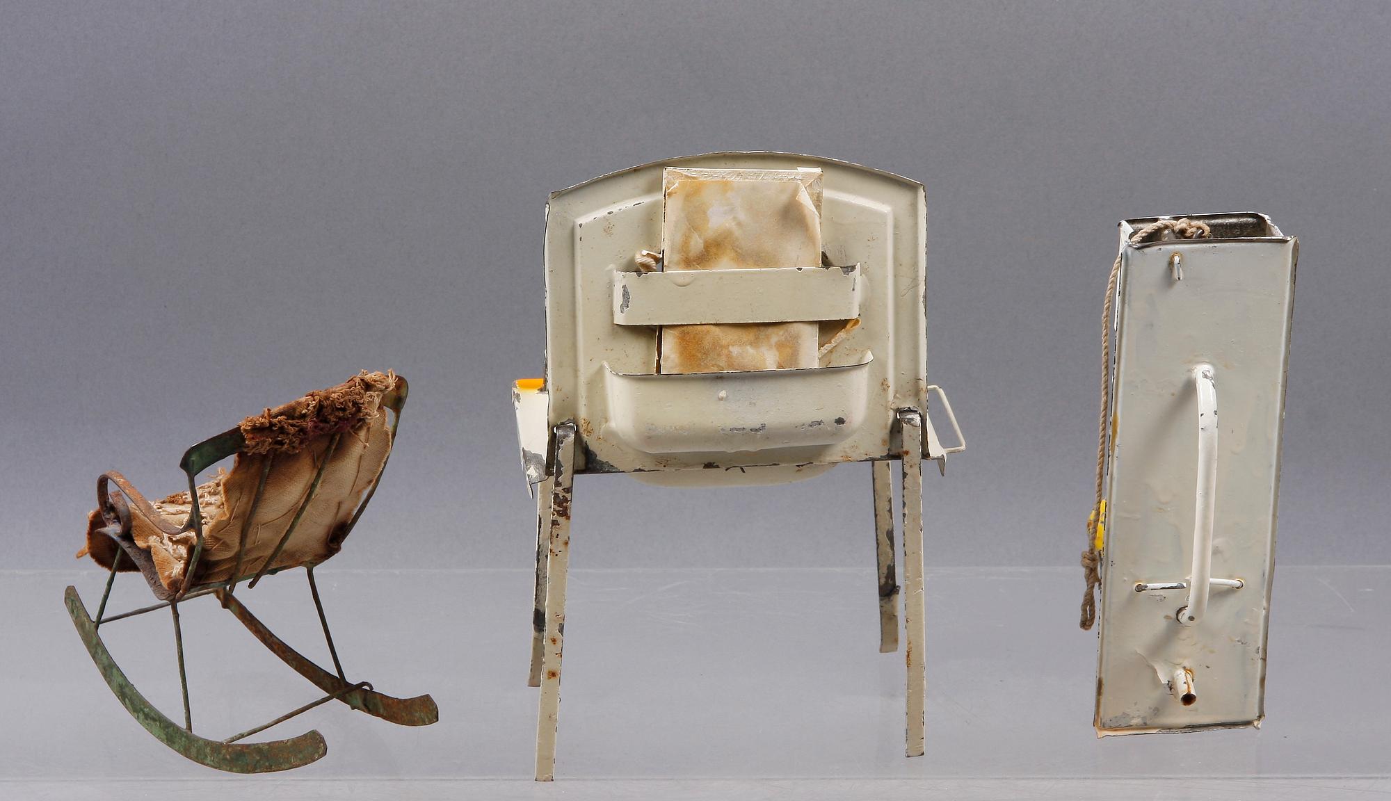 PARTI LEKSAKER, 3 delar, plåt, sekelskiftet 1900.