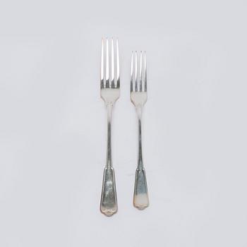 W.A. Bolin, bestickuppsättning, 89 delar, silver, Stockholm 1938, gammal Fransk.