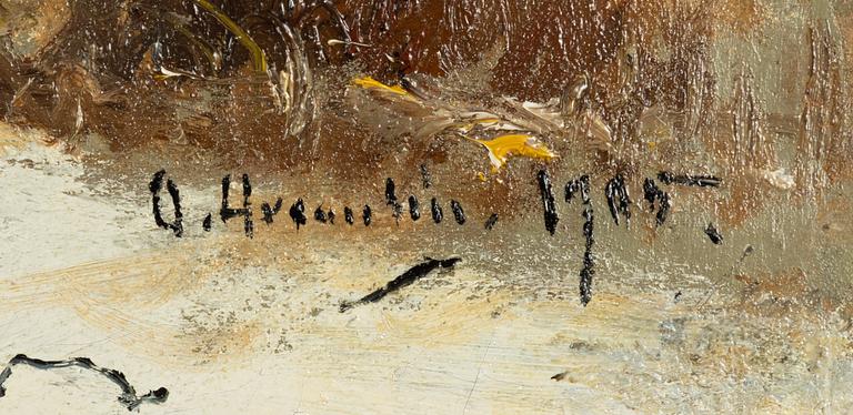 Olof Hermelin, Spring Winter Landscape with Brewhouse.