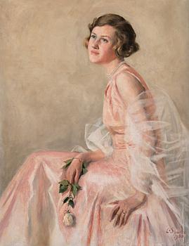294. Louis Sparre, GIRL IN A PINK DRESS.