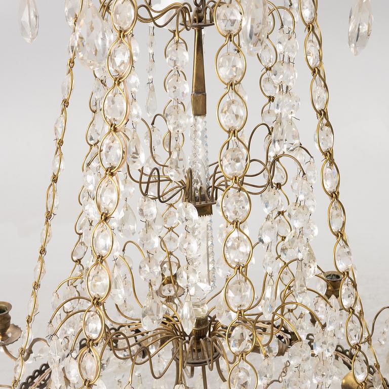 Chandelier, Gustavian style, mid-20th century.