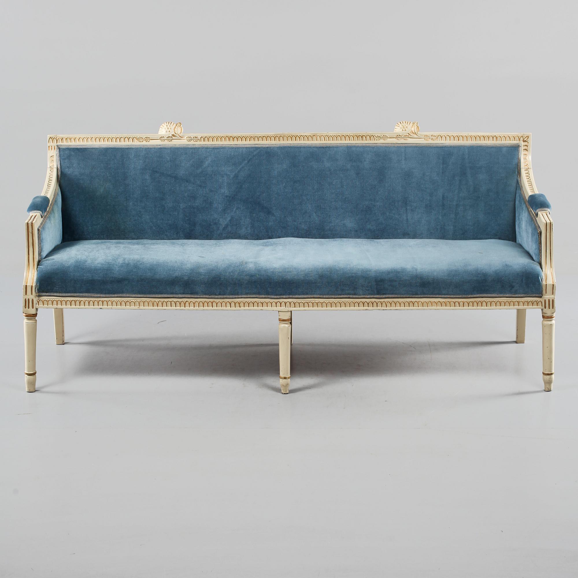 SOFFA, gustaviansk, omkring 1800.