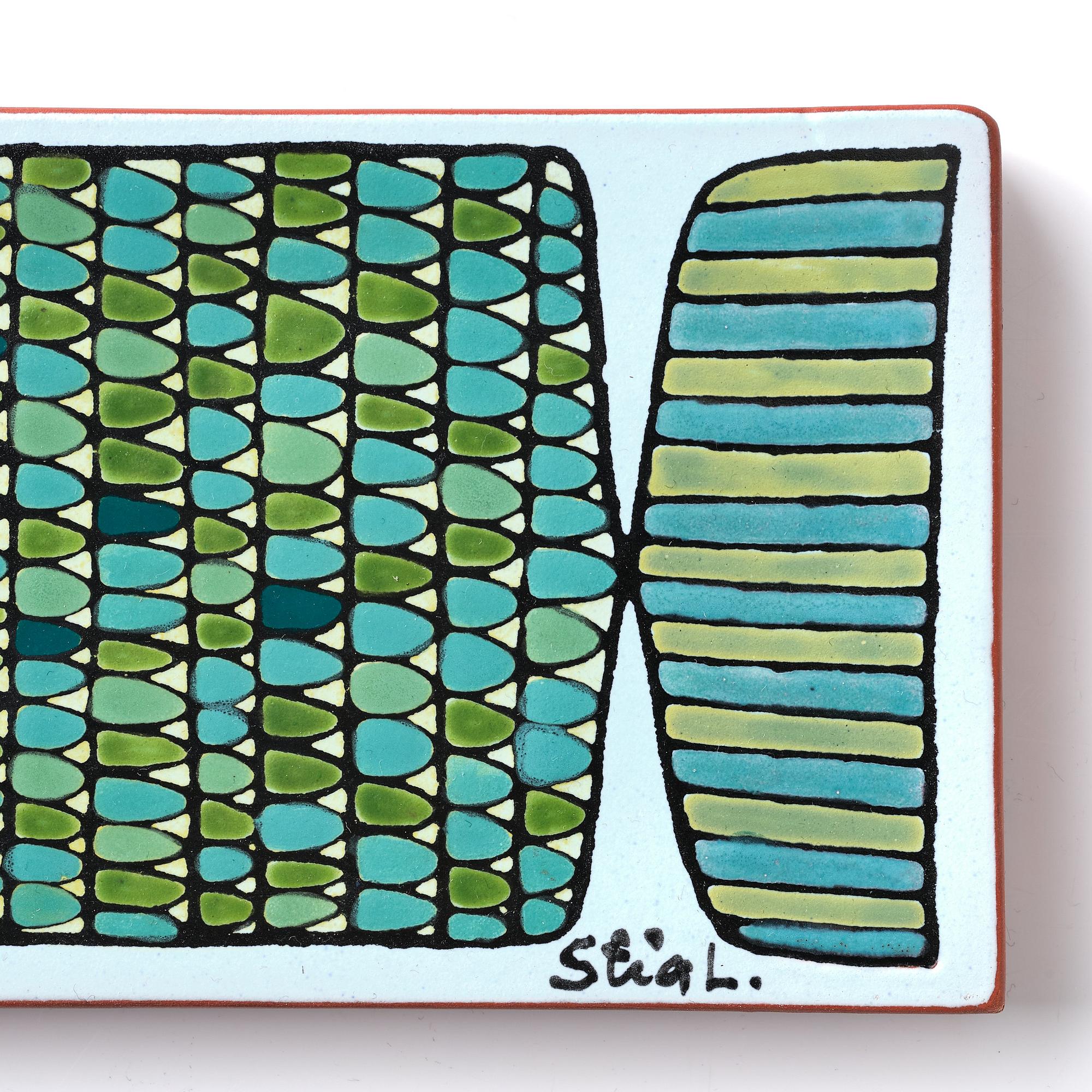Stig Lindberg, a faience wall plaque, Gustavsberg studio, Sweden 1950's, ed. 1/40.